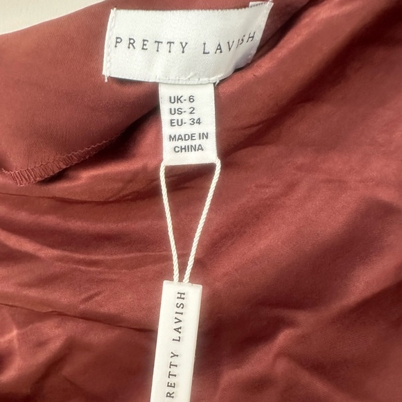 Brown One Shoulder Ruched Gown with Slit - Picture 7 of 9